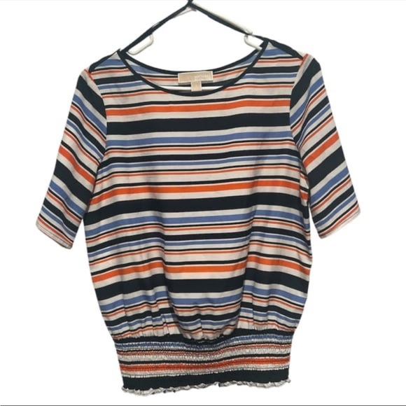 Michael Kors Tops - Michael Kors Small Multicolor Striped Short Sleeve Top
